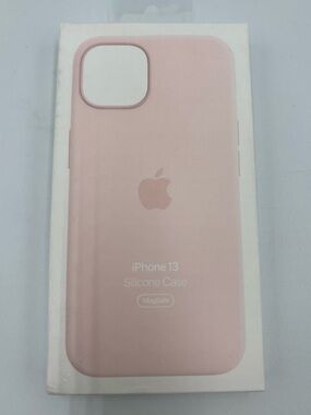 Genuine Apple iPhone 13 Silicone Case with MagSafe – Chalk Pink (Light Pink)
